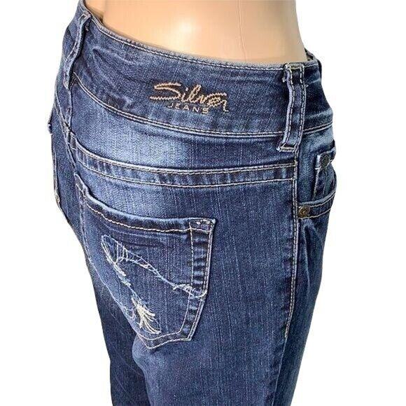 Silver Suki Womens Denim Blue Jeans Pants Boot Cut Dark Wash Size W27 L30 - Picture 7 of 12